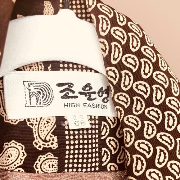 Blocked Paisley Brown and Cream Blazer Size Medium - Picture 4 of 5